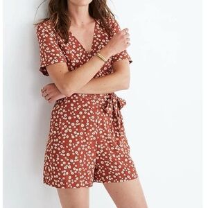 Madewell Rust Floral Romper
